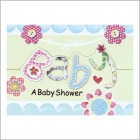 Baby Shower Flowers Glitter Invitations